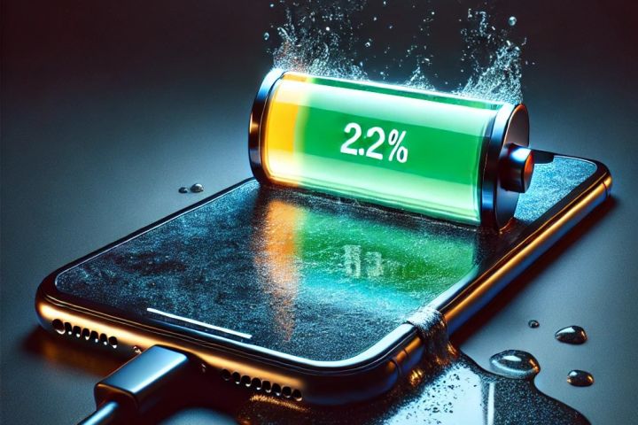 A conceptual image representing a constant drain on an Apple iPhone's battery